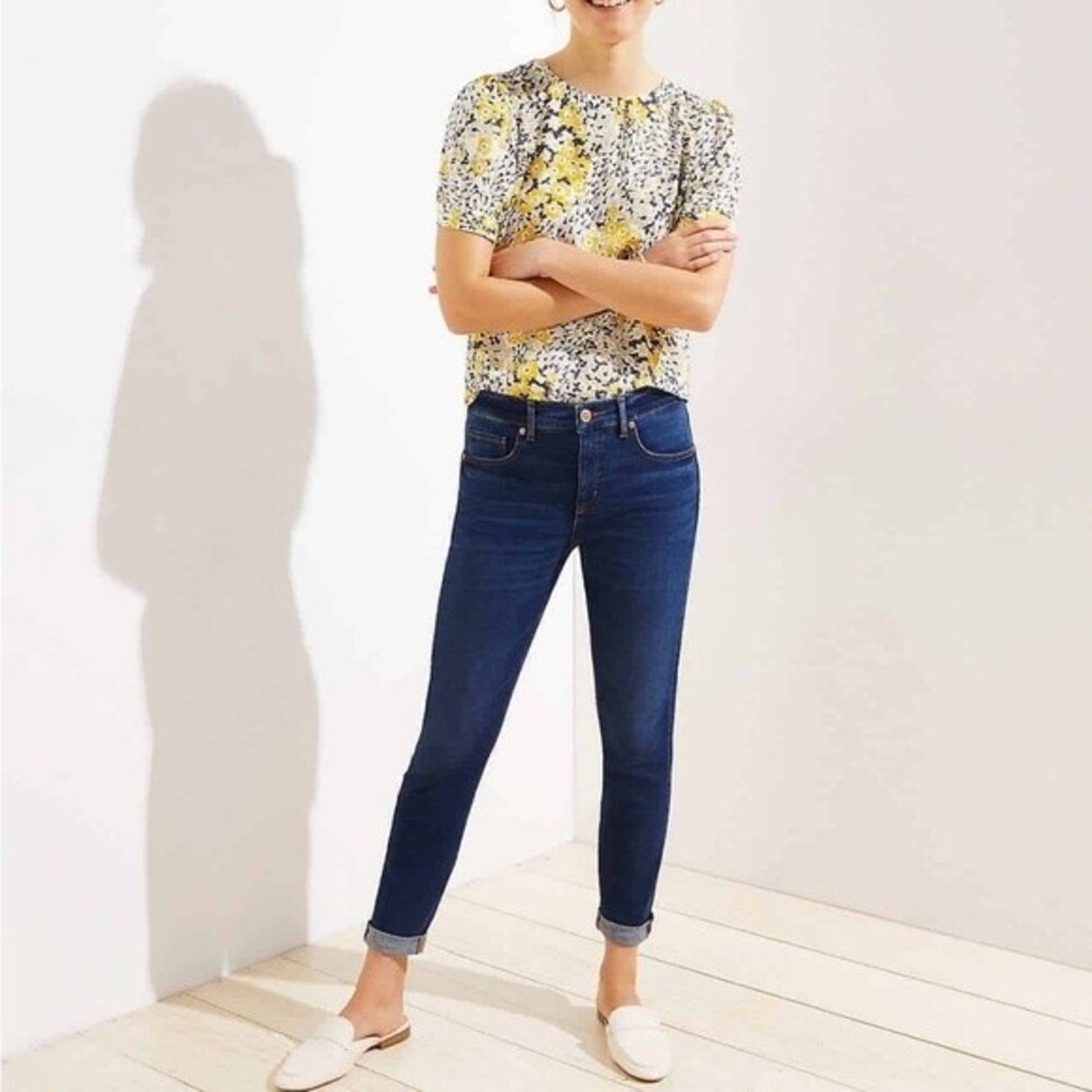LOFT Petite Slim Pocket Skinny Crop Jeans, Mid Indigo, Size 00/24P